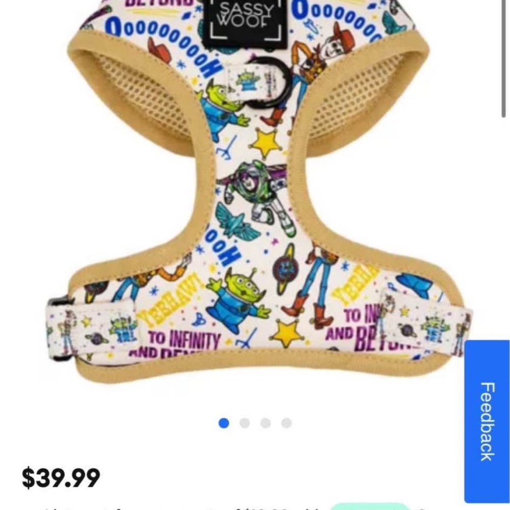 Sassy Woof Toy Story Kids Dog Harness - Cream/Multicolor